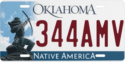 OK license plate 344AMV
