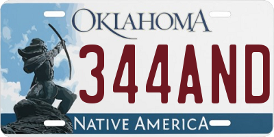 OK license plate 344AND