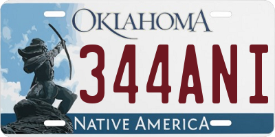 OK license plate 344ANI