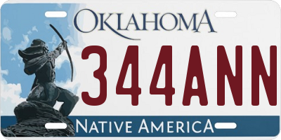 OK license plate 344ANN