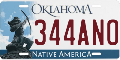 OK license plate 344ANO