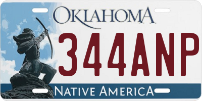 OK license plate 344ANP