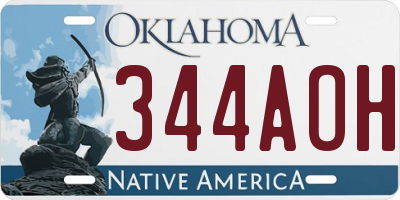 OK license plate 344AOH