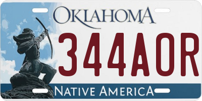 OK license plate 344AOR