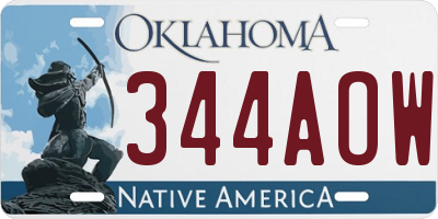 OK license plate 344AOW