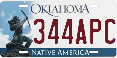 OK license plate 344APC