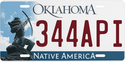 OK license plate 344API