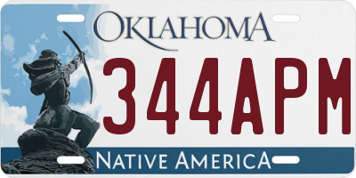 OK license plate 344APM