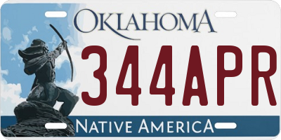 OK license plate 344APR
