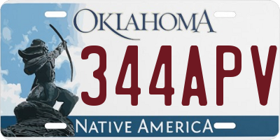 OK license plate 344APV