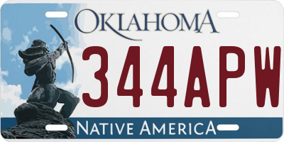 OK license plate 344APW