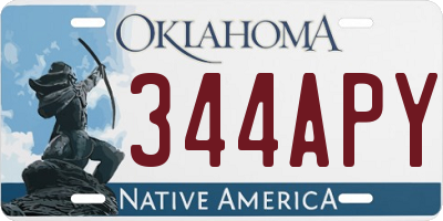 OK license plate 344APY
