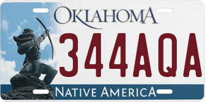 OK license plate 344AQA
