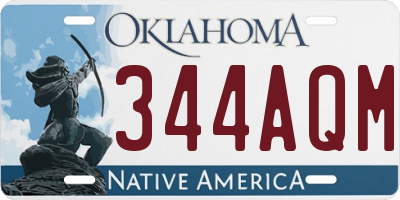 OK license plate 344AQM