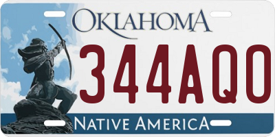 OK license plate 344AQO