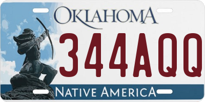 OK license plate 344AQQ