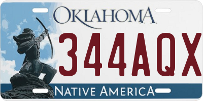 OK license plate 344AQX