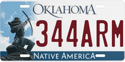 OK license plate 344ARM