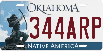 OK license plate 344ARP