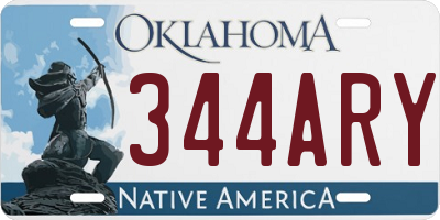 OK license plate 344ARY
