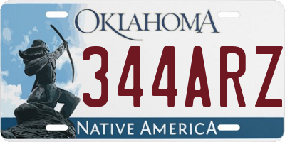 OK license plate 344ARZ