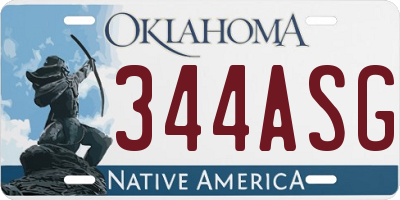 OK license plate 344ASG