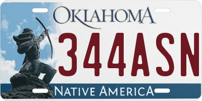 OK license plate 344ASN