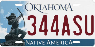 OK license plate 344ASU