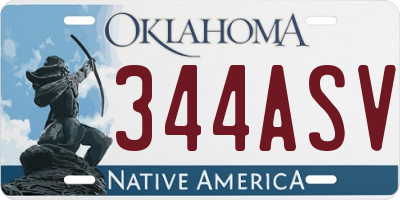 OK license plate 344ASV