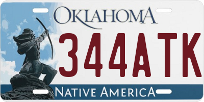 OK license plate 344ATK