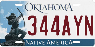 OK license plate 344AYN
