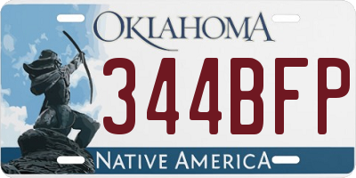 OK license plate 344BFP