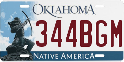 OK license plate 344BGM