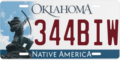 OK license plate 344BIW