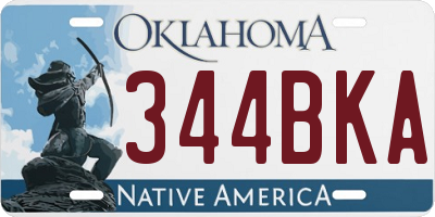 OK license plate 344BKA