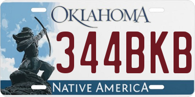OK license plate 344BKB