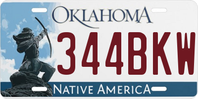 OK license plate 344BKW