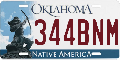 OK license plate 344BNM