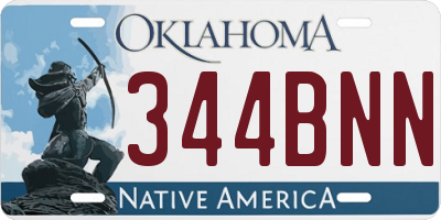 OK license plate 344BNN