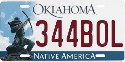 OK license plate 344BOL