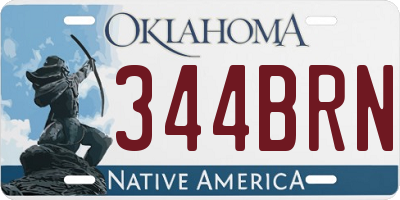 OK license plate 344BRN