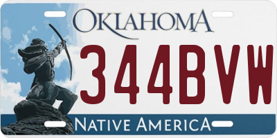 OK license plate 344BVW