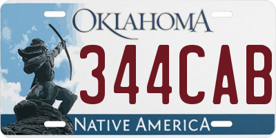 OK license plate 344CAB