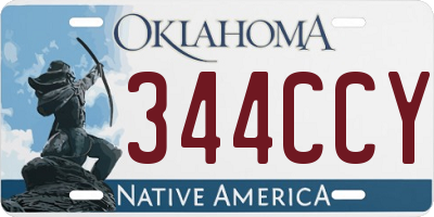 OK license plate 344CCY