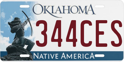 OK license plate 344CES