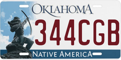 OK license plate 344CGB