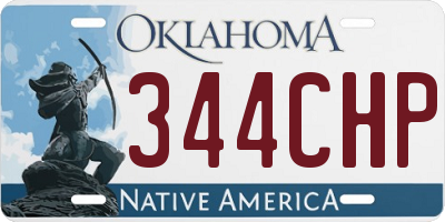 OK license plate 344CHP