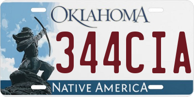 OK license plate 344CIA