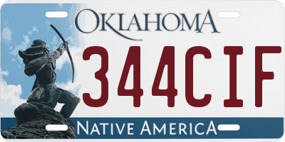 OK license plate 344CIF
