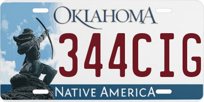 OK license plate 344CIG
